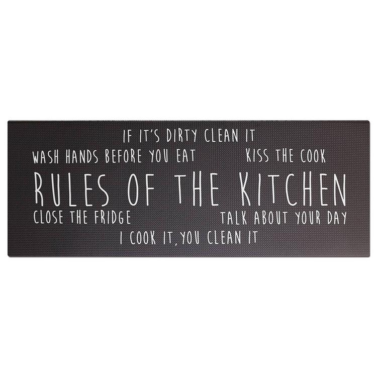J&V Textiles Cloud Comfort Rules of The Kitchen Kitchen Mat