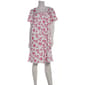 Womens Elegant Dreams Short Sleeve Crochet Lace Brushed Nightgown - image 1