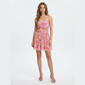 Juniors Madden Girl Floral Mesh Strapless Ruch Skater Dress - image 1