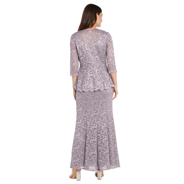 Petite R&M Richards Peplum Lace Jacket Dress Gown