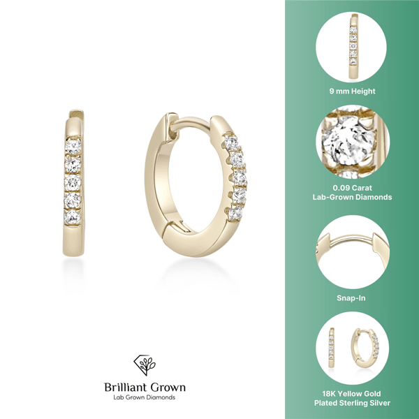 Brilliant Grown 1/10ctw. Lab-Grown Diamond Hoop Earrings