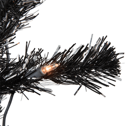Northlight 4ft. Pre-Lit Black Artificial Tinsel Christmas Tree