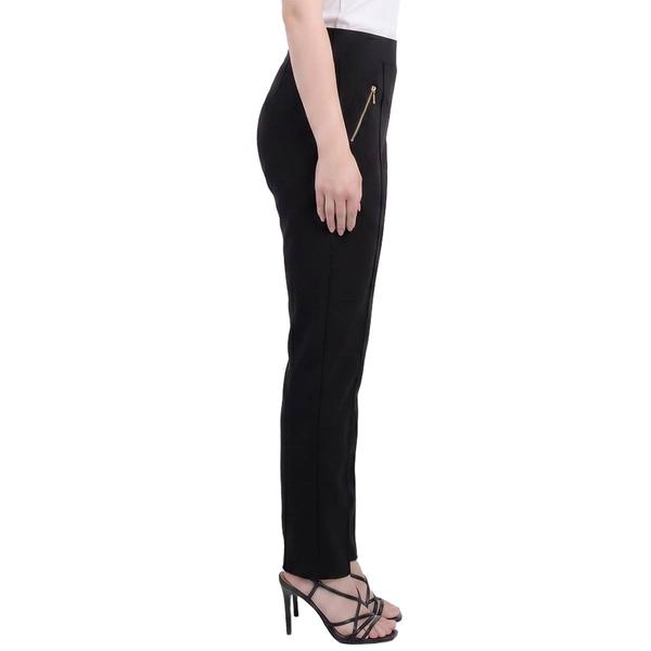 Petite NY Collection Pull-On Solid Ponte Slim Leg Pants