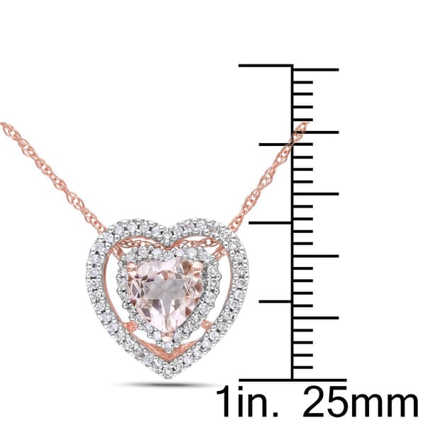 Gemstone Classics&#8482; 10kt. Rose Gold Double Heart Necklace