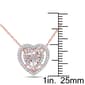 Gemstone Classics&#8482; 10kt. Rose Gold Double Heart Necklace - image 4