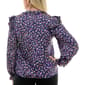 Petite Zac & Rachel Bracelet Ruffle Sleeve Floral Airflow Blouse - image 2