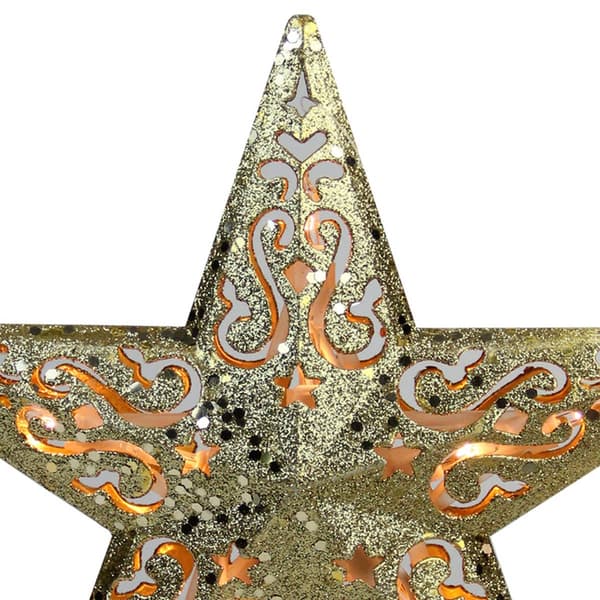 Northlight Seasonal 8.5in. Gold Glitter Star Tree Topper