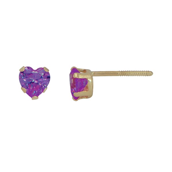 Heart Shape Amethyst Swarovski Crystal Stud Earrings - image 