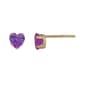 Heart Shape Amethyst Swarovski Crystal Stud Earrings - image 1