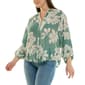 Womens Zac & Rachel 3/4 Sleeve Front Button Floral Blouse - image 3