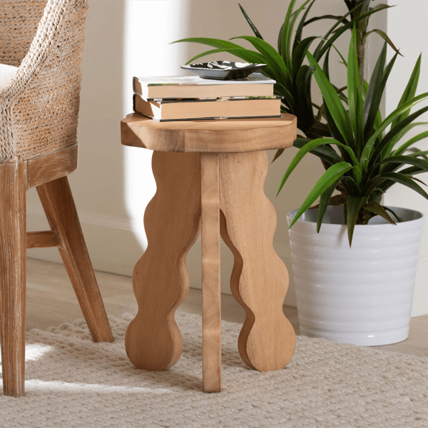 bali & pari Sino Acacia Wood Multipurpose Accent Stool