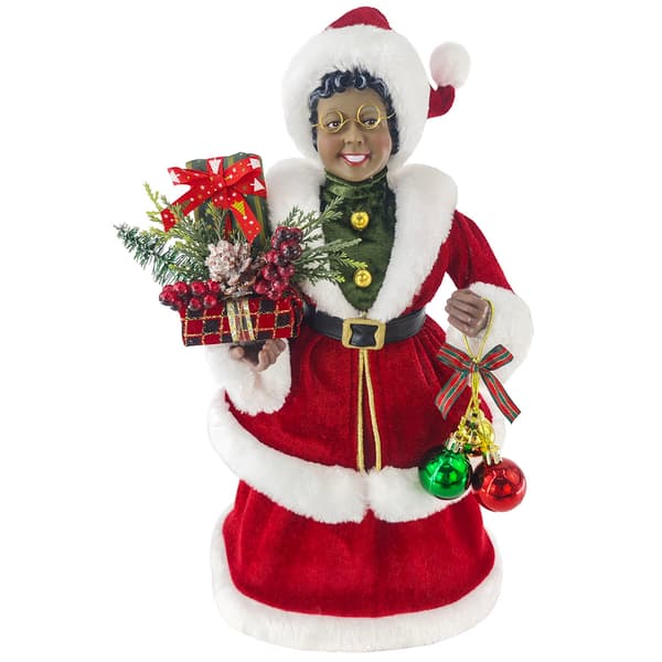 Windy Hill Traditional Black Mrs. Santa Clause w/ Ornaments - image 