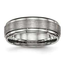 Mens Endless Affection(tm) Titanium 7mm Ridged Edge Wedding Band