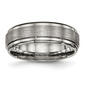 Mens Endless Affection&#40;tm&#41; Titanium 7mm Ridged Edge Wedding Band - image 1