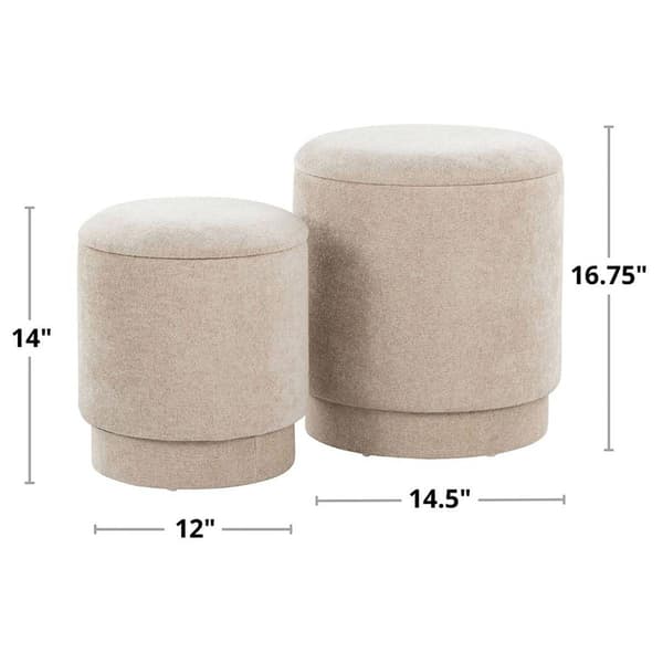 LumiSource Upholstered Contemporary Ottoman Set