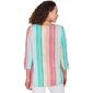 Womens Ruby Rd. Tropical Splash 3/4 Sleeve Woven Stripe Blouse - image 2