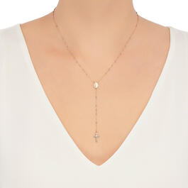 Gold Classics&#8482; 10kt. Yellow/White/Rose Rosary Y-Necklace