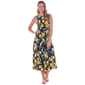 Womens Perceptions Sleeveless Pintuck Ruched Waist Midi Dress - image 1