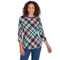 Womens Ruby Rd. Chalet Chic Knit Bias Plaid Top - image 1