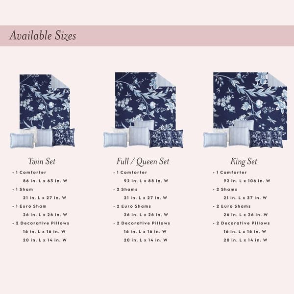 Laura Ashley&#174; Branch Toile 7pc. Cotton Reversible Comforter Set