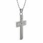 Mens Lynx Satin Accents 1/8ctw. Diamond Cross Pendant - image 2