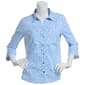 Womens Emily Daniels 3/4 Sleeve Knit To Fit Floral Button Down - image 1