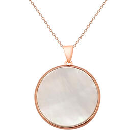 Rose Over Sterling Silver & Mother Pearl Pendant Necklace