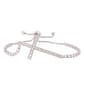 Silver Plated Cubic Zirconia Cross Adjustable Bracelet - image 1