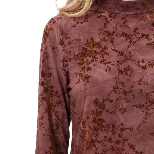 Womens NY Collection Long Sleeve Mock Neck Branch Sweater