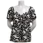 Womens BB Dakota Short Puff Sleeve Sweetheart Floral Blouse - image 1