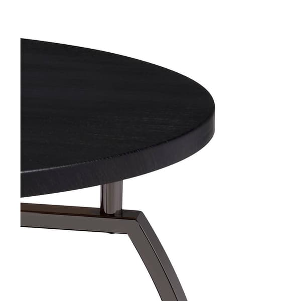 Coaster Round End Table - Dark Grey & Black Nickel