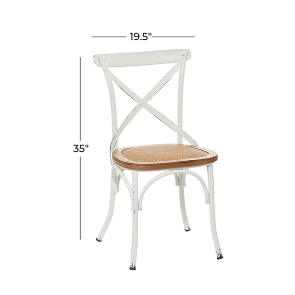 9th & Pike&#174; White Metal Farmhouse Dining Chairs