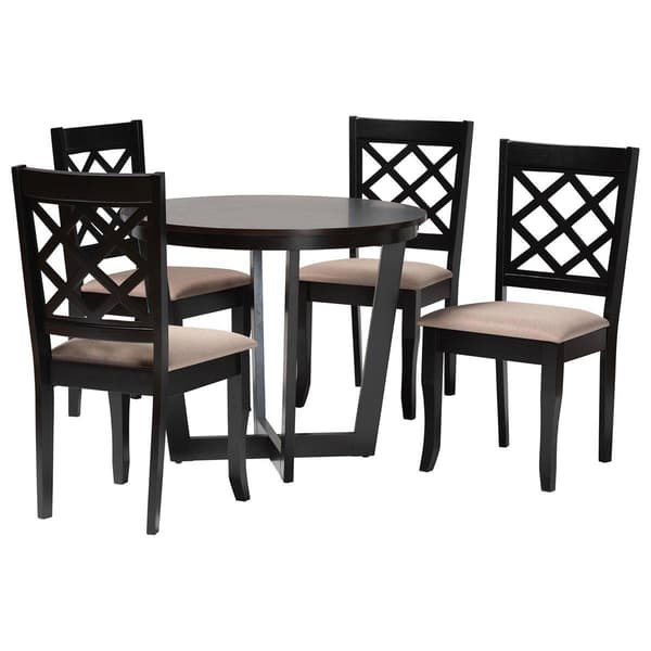 Baxton Studio Selby Modern Dark Brown Wood 5pc. Dining Set - image 