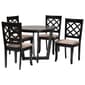 Baxton Studio Selby Modern Dark Brown Wood 5pc. Dining Set - image 1