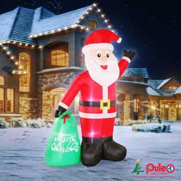 Puleo International 8ft. Lighted Blow-Up Inflatable Santa Claus