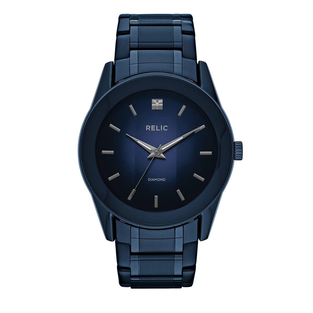 Mens RELIC by Fossil Rylan Blue IP Diamond Accent Watch -...