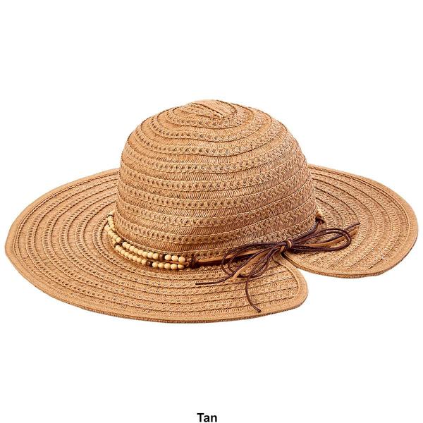 Womens Madd Hatter Split Back Floppy Hat w/Bead Band - image 