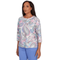 Womens Alfred Dunner Casual Vibe Pleat Neck Paisley Blouse - image 3