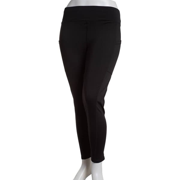 Juniors Plus One Step Up Leggings With Cell Phone Pocket - image 