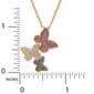 Yellow Gold Plated Cubic Zirconia and Glitter Butterfly Pendant - image 3