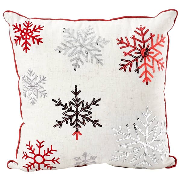 Sequin Snowflake Decorative Pillow - 18x18 - image 