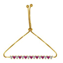 Gemstone by Gianni Argento Lab Grown Magenta Heart Bracelet