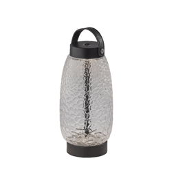 Adesso Cassius Cordless LED Tall Table Lantern with & Glass Shade
