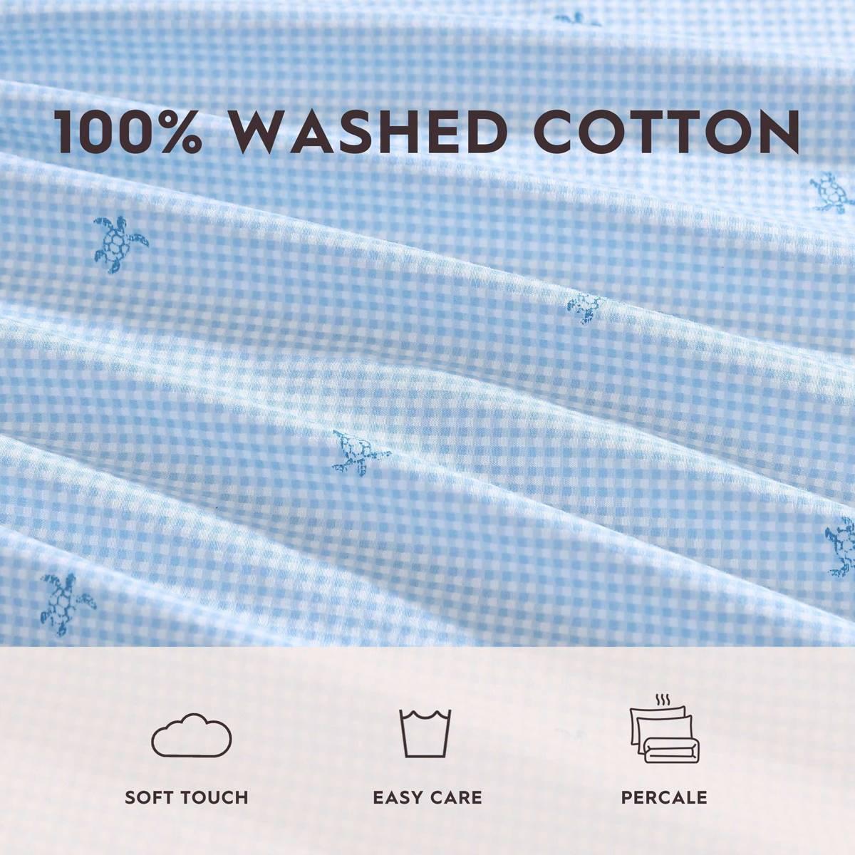Laura Ashley Turtle Gingham 100% Cotton Sheet Set