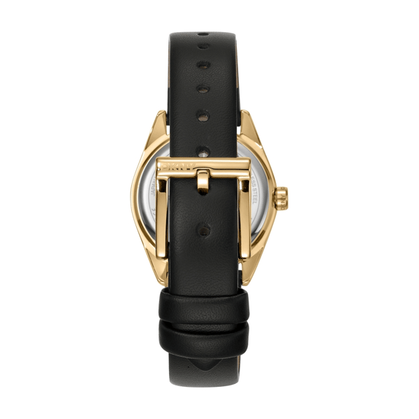 Womens DKNY Logo Black Leather Strap Watch Gift Set DK1L145L0025