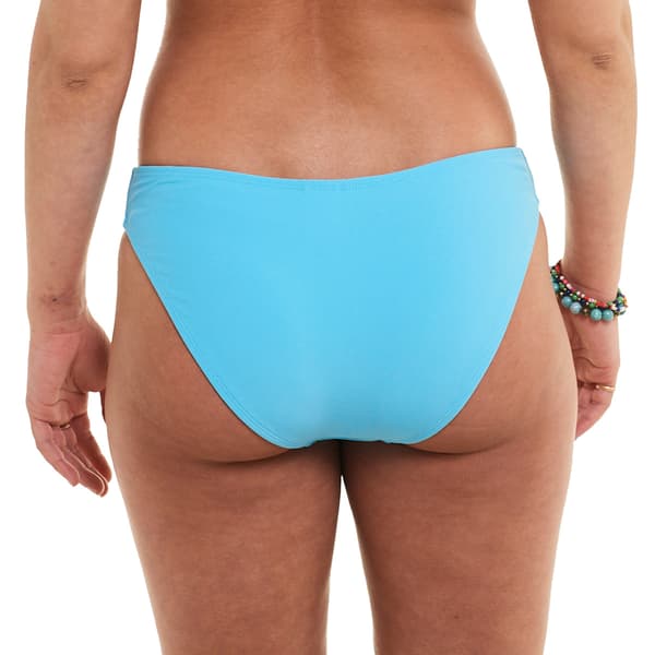 Juniors California Sunshine Solid V-Front Bikini Swim Bottoms