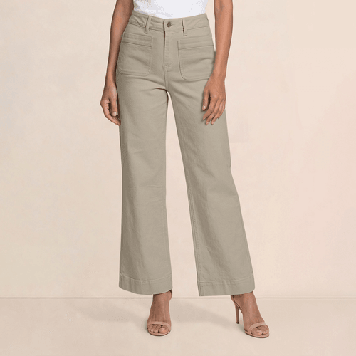 Womens Draper James Front Patch Pocket Cropped Wide Leg Pants - image 