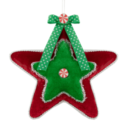 Northlight 8in. Plush Peppermint Star Christmas Ornament
