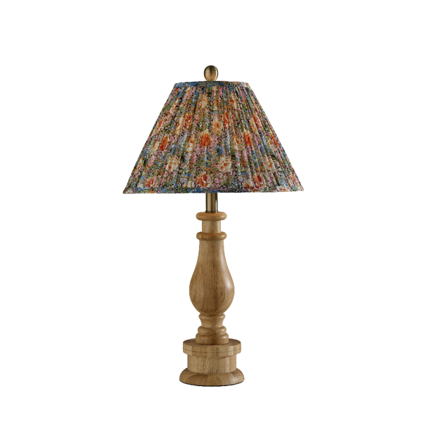 Adesso Faye Tall Table Lamp with Soft Pleated Floral Fabric Shade - image 
