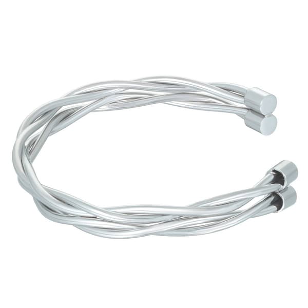Mens Lynx Stainless Steel Twisted Cuff Bangle Bracelet